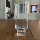 Mid-Century Steuben Art Clear Glass Pedestal Vase 9” Captured Bubble Signed