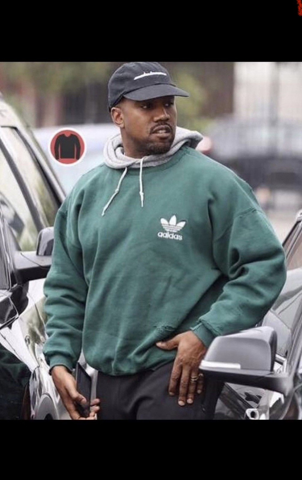 Vintage Adidas Sweatshirt Trefoil Crewneck Pullover Kanye West Mens Large 90s image 2