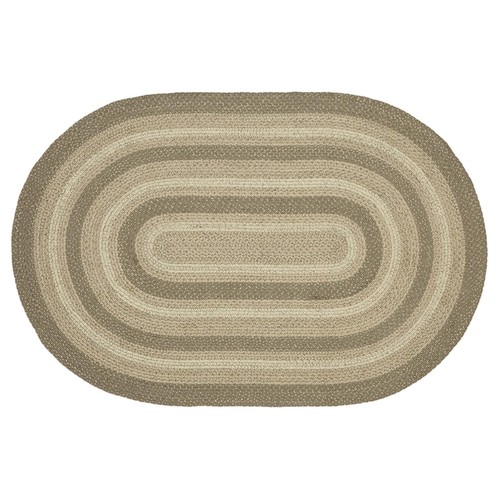 Cobblestone Rug with PVC Pad, Jute Blend, Oval, Tan Grey White, 48x72 inches