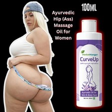 CurveUp Ayurvedic Hip Massage Oil for Women  Rose Water  Aloe Vera  100ml