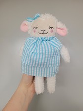 Martha Stewart Stofftier Plüschtier Schaf Lamm blau weiß gestreift Kleid