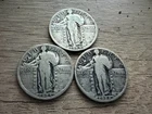 3 Standing Liberty Quarters Nice Collector Coins Lot of 3 VG-F 1925, 1928 & 1929