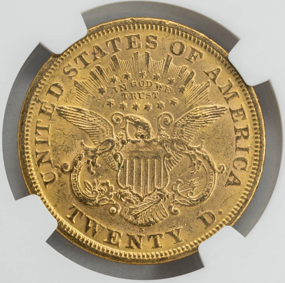 1870-S $20 золото Liberty гранит леди клад MS61 NGC 950514-22 - Изображение 4 из 4