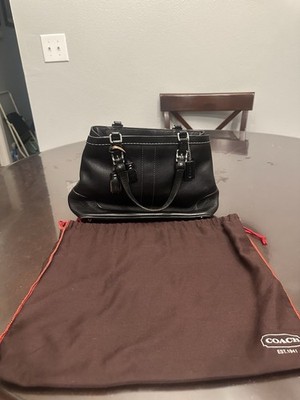 Vintage Coach Hampton Carryall Handbag H04S-7469 Black Leather Handbag