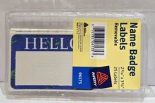 Vintage 1997 Avery Name Badge Labels New  06175 Blue Green Pack Of 25 Labels