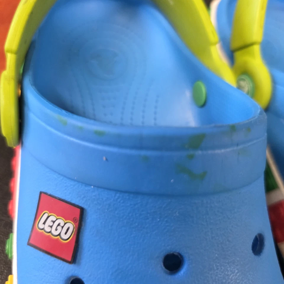 Sandalias Zueco Crocs Lego Azul/Rojo/Blanco/Amarillo Talla 2 NIÑO Unisex Foto 2 de 4