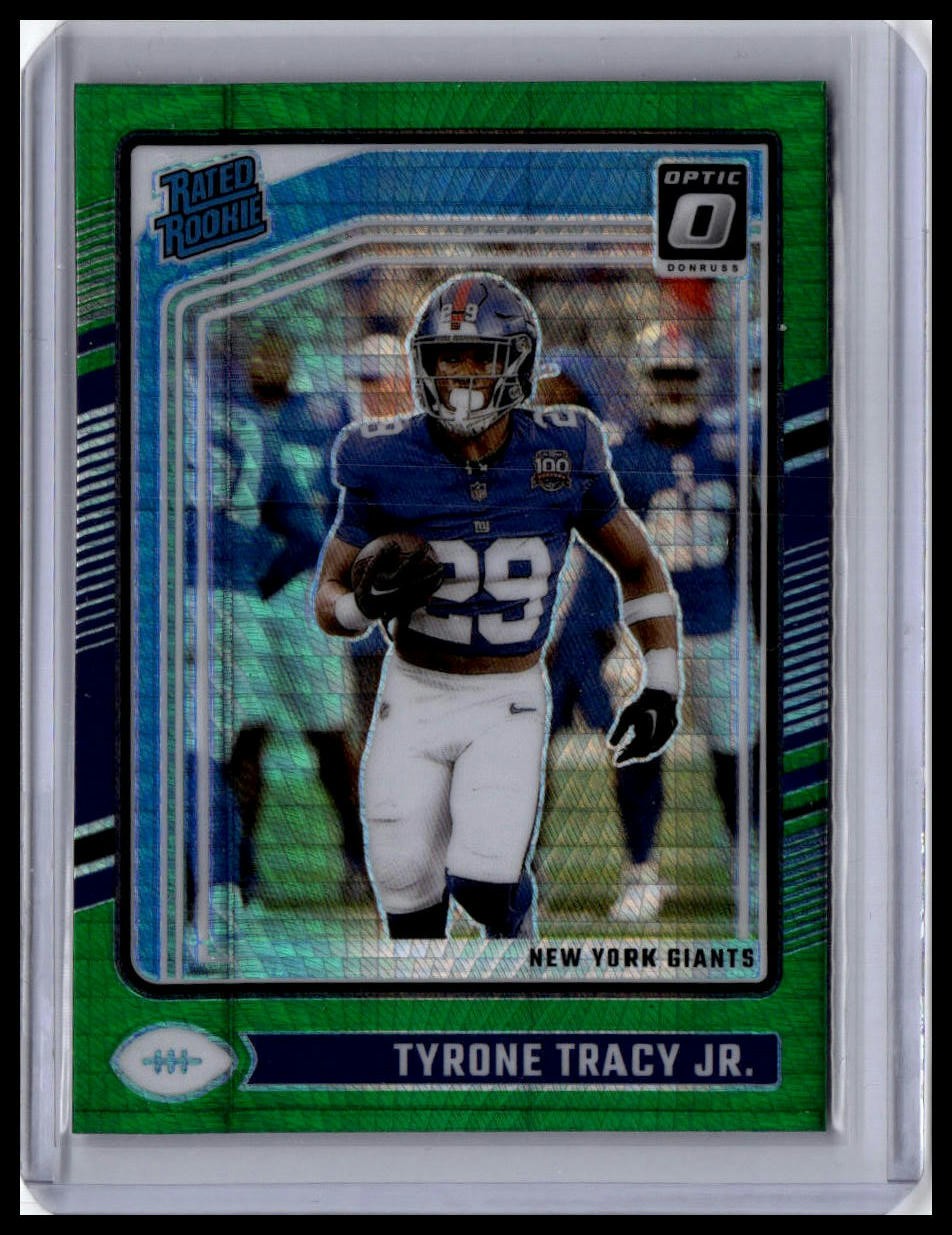 2024 Donruss Optic #259 Tyrone Tracy Jr. Green Hyper