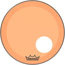 Remo Powerstroke P3 Colortone Orange Resonant Bass Drum Head 5" Offset Hole 20"