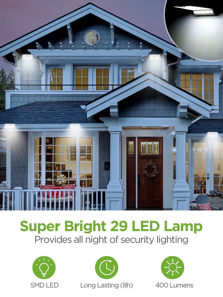 Solar Gutter Lights Outdoor Waterproof, 29 LED Motion Sensor Lighting with 4 ... - Image 2 of 4
