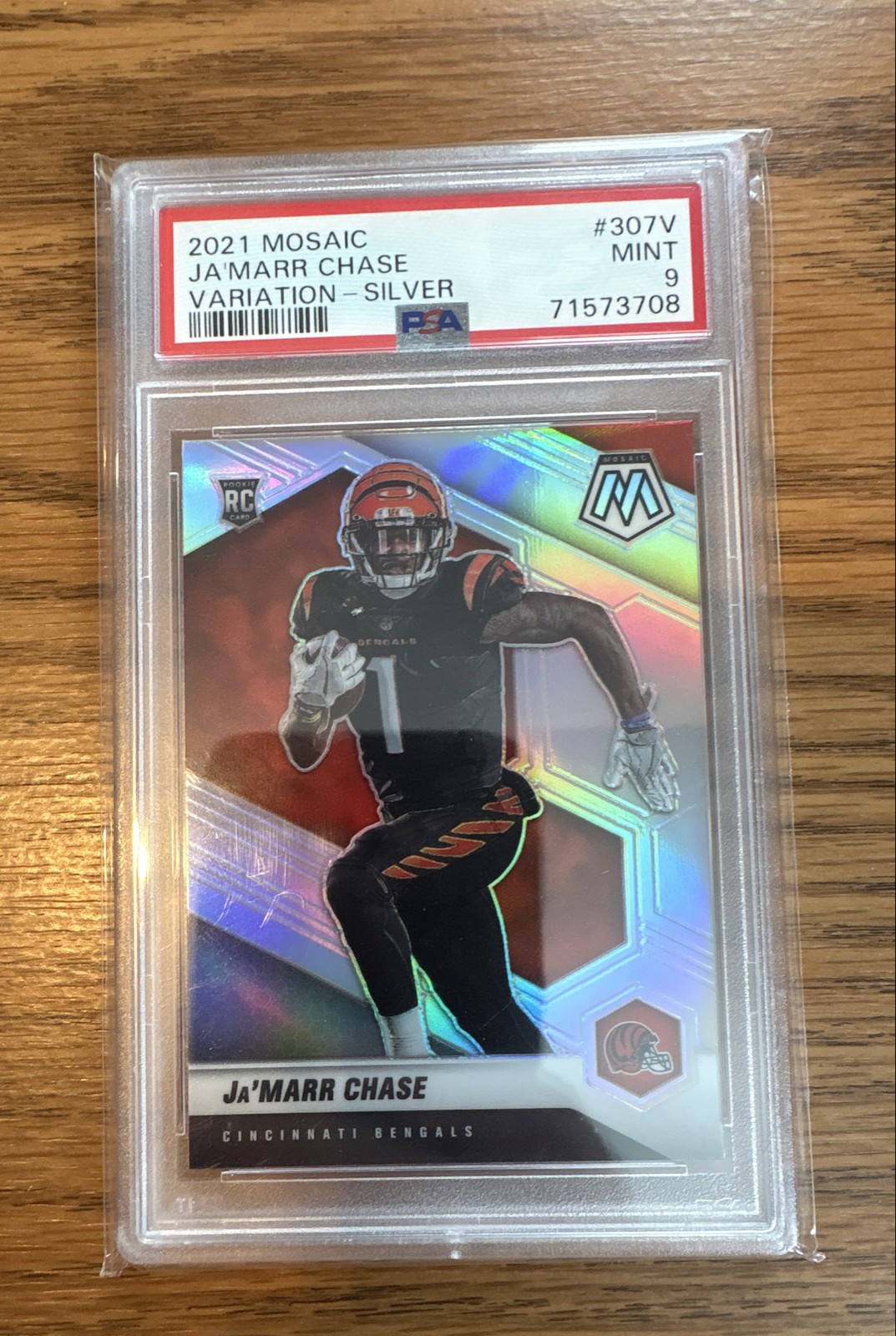 2021 Panini Mosaic - Rookie Variations Ja'Marr Chase #307-V Silver Prizm (RC) 