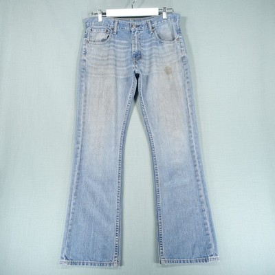 Levis 527 Jeans Herren W32 L30 Blau Baumwolle Bootcut Distressed Western Denim Hose