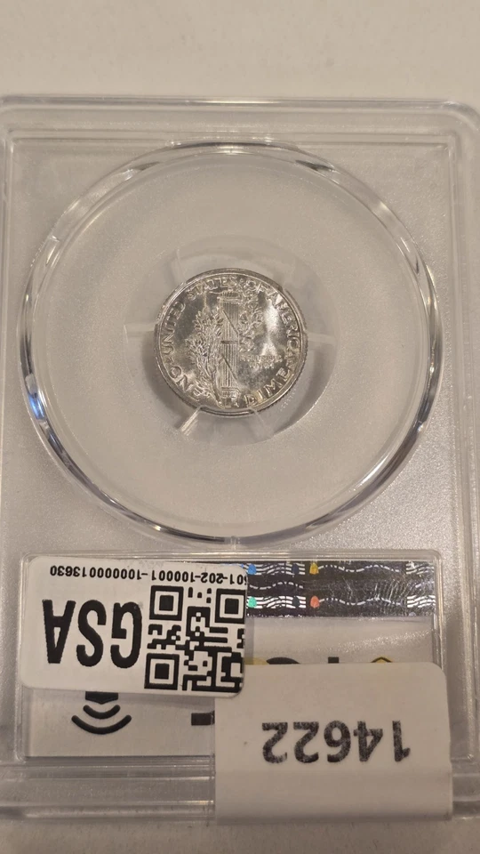1935 Mercury Dime PCGS MS67, Blazing White Gem Specimen - Image 2 of 4