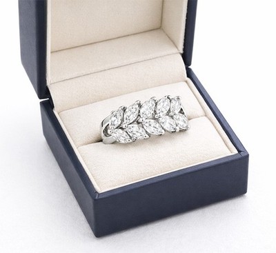 LAB CREATED 1.60 Cts WHITE SAPPHIRE RING 14K WHITE GOLD PLATED - New With Tag