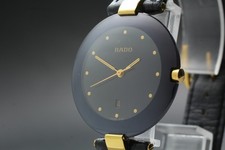 Near MINT RADO Coupole 129.4075.4N 33mm Black Dial Date Quartz Men's Watch