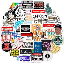 100pcs Funny Gun Stickers Firearm Stickers Guns And Ammo Decals Tactical M...