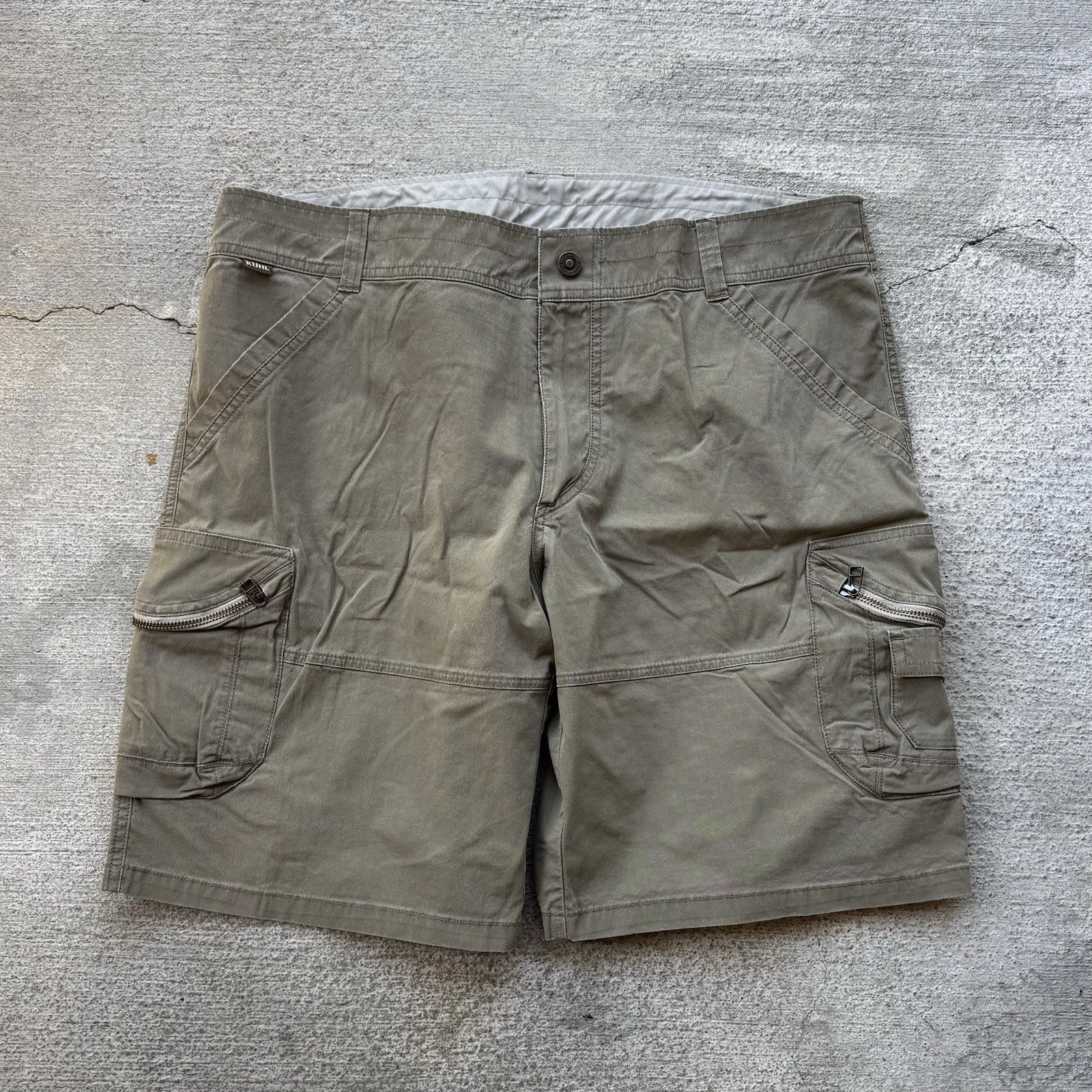KÜHL Men's Sz 38 Cargo Shorts Vintage Patina Dye Outdoor Hiking