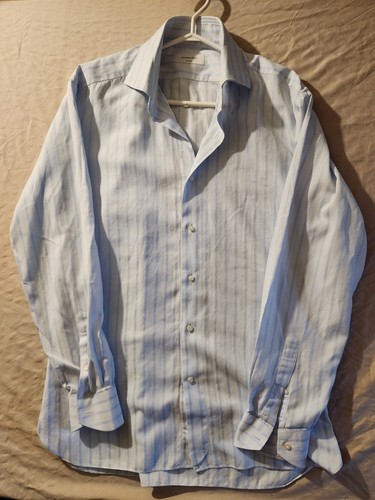 Ermenegildo Zegna Couture - Dress Shirt - White W/ Light Blue Stripes - Size 42