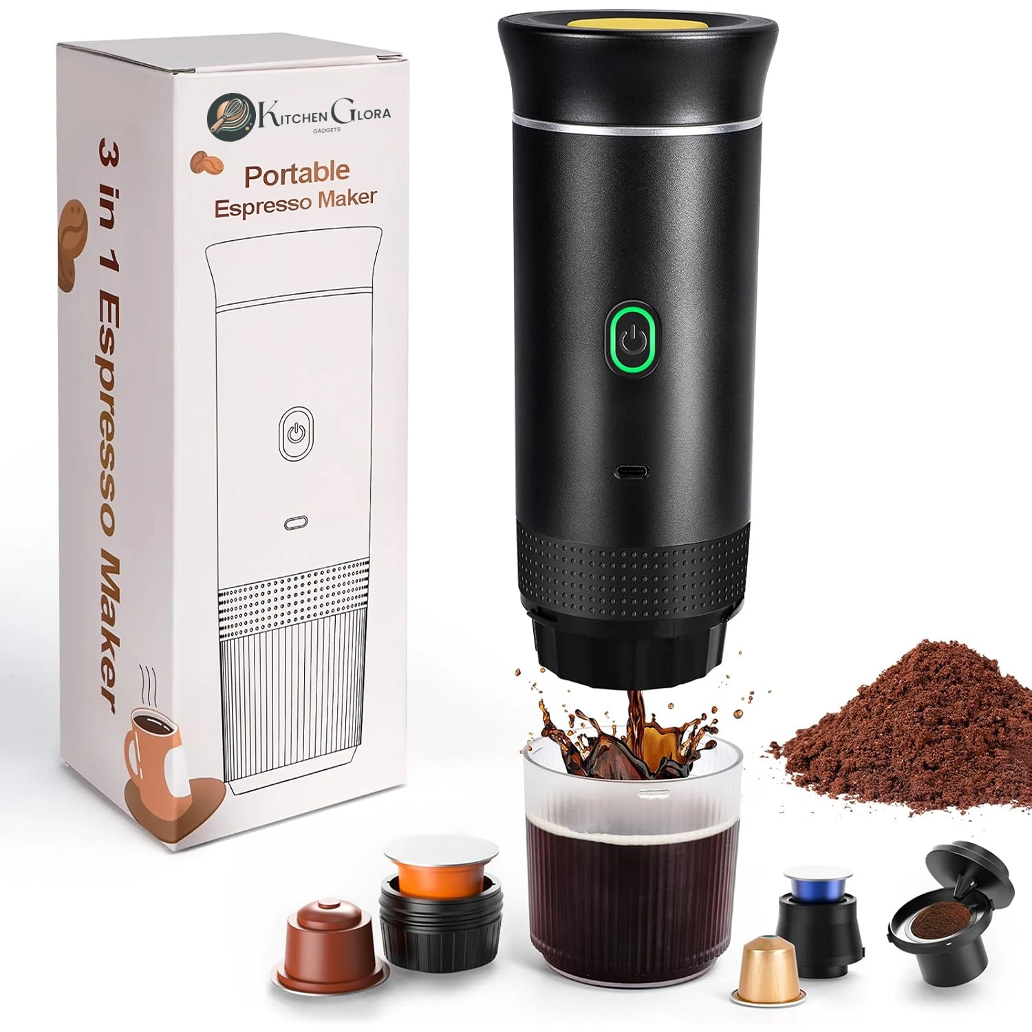 AEX 12V Portable Electric Espresso Maker Self-Heating Travel Coffee Machine UK