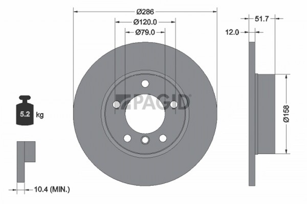 2X Bremsscheibe Pagid 50412NC FüR BMW 3Er E36 Compact Z3 Roadster Touring 316-image