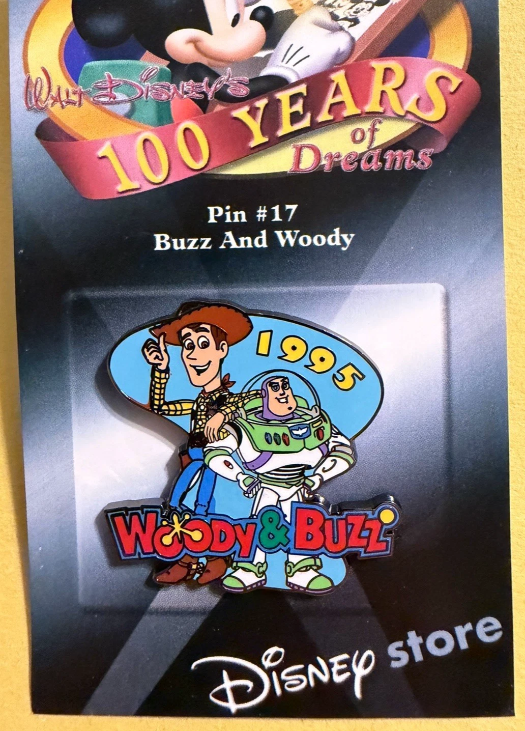 Disney Pin Toy Story Woody and Buzz 1995 100 Years of Dreams Retired