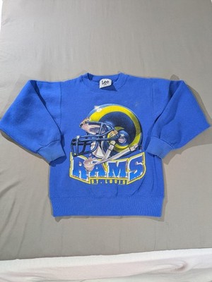Vintage St Louis Rams Sweatshirt Boys Medium Blue NFL Nutmeg Lee Sport 1996