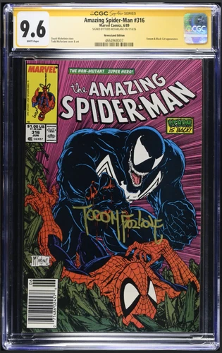 Amazing Spider-Man #316 CGC 9.6 Newsstand Signed Todd McFarlane!