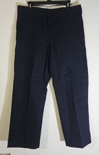 Dickies Relaxed Fit Straight Leg Work Pants Navy Blue Durable Cotton 36x30