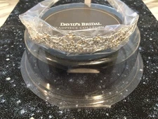 NEW Davids Bridal 4595-0619 Headpiece Tiara Silver/Crystal/Pearl Flower ($199)