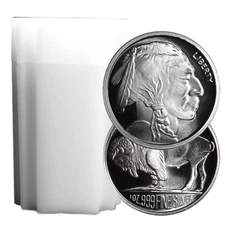 Roll of 20 - 1 Troy oz Buffalo .999 Fine Silver Round Random Design