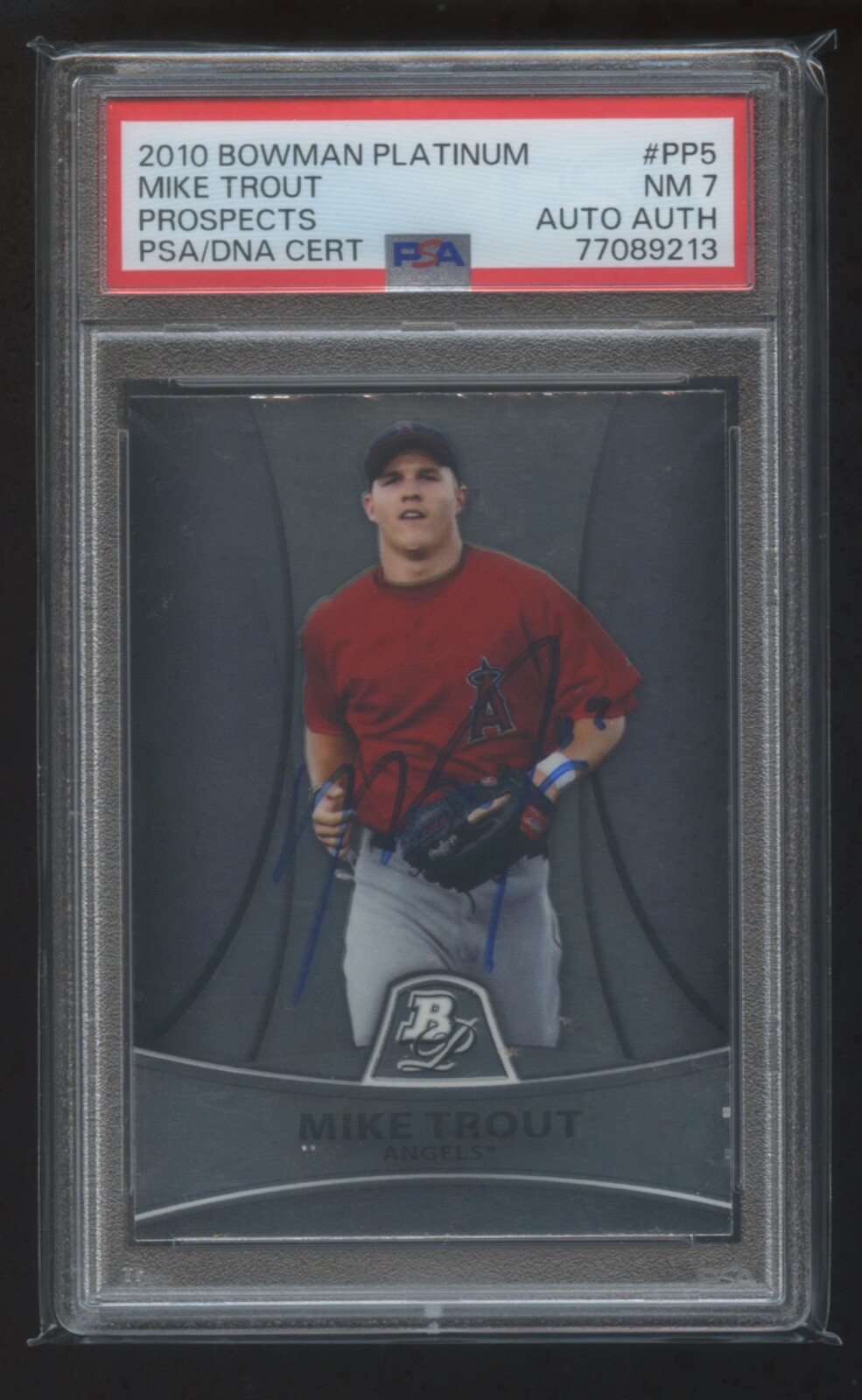 MIKE TROUT 2010 BOWMAN PLATINUM ROOKIE RC AUTOGRAPH PSA/DNA BEAUTIFUL AUTO PSA 7