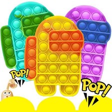 NEW AMONG US PUSH POP SILICONE SENSORY FIDGET TOY ANXIETY STRESS BUBBLE IT GAME
