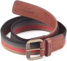 Style N Craft 390190-34 Belt in Top Grain Leather/Webbing Combination, Brandy