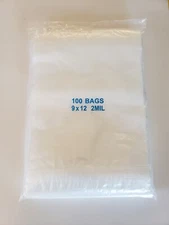 300 9” X 12” Clear Reclosable Zip Seal Bag Plastic 2 Mil BAGGIES Jewelry Zipper