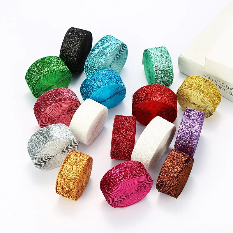 22.5m Brillant Sequin Velours Ruban Simple Visage Bordure Sangles pour DIY Craft - Photo 4/4