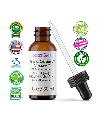 RETINOL VITAMIN A 5% + HYALURONIC ACID + Vitamin E - WRINKLE CREAM / SERUM