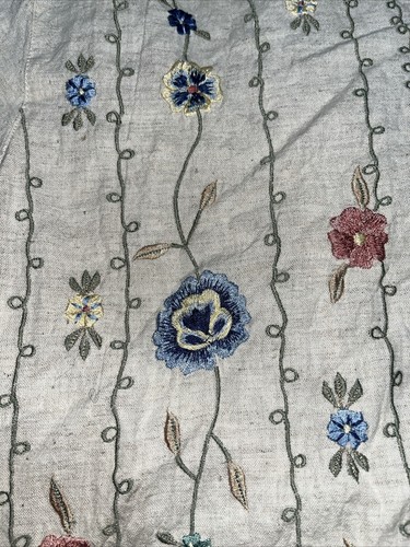 Vtg Y2K Casey & Max Embroidered Women’s Top Linen Blend Size M Floral Cottage - Picture 4 of 8