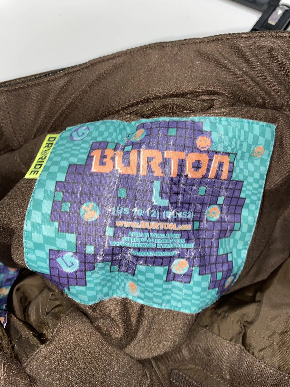 burton youth dry ride white collection ski snowboard pants