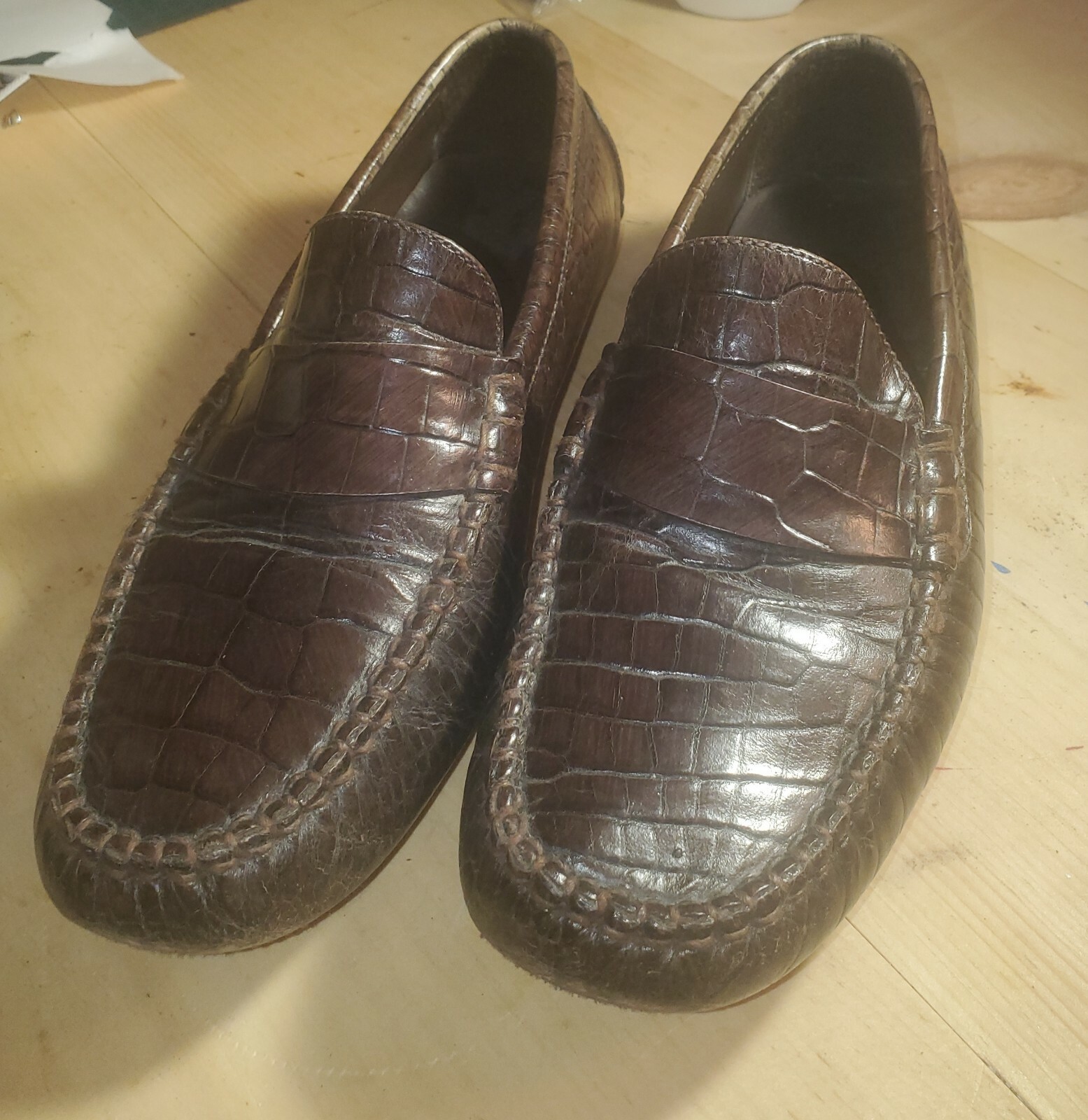Mens Cole Haan Alligator Embossed Slip 