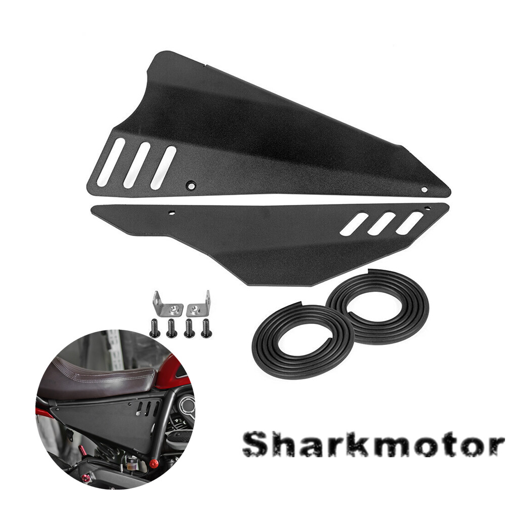 1Pair Motorcycle Side Panel Covers Alloy Aluminium Black For