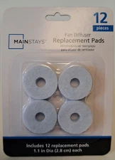 12 Pc. Mainstays Travel Fan Diffuser Replacement Pads Essential Oil Aromatherapy
