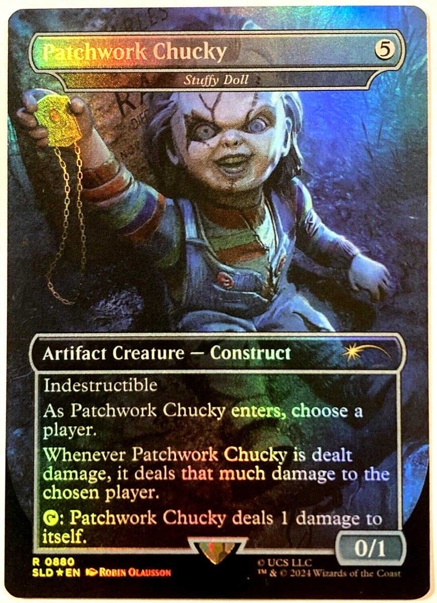 MTG Patchwork Chucky - Stuffy Doll FOIL Secret Lair Drop MTG Patchwork Chucky - Stuffy Doll FOIL Secret Lair Drop