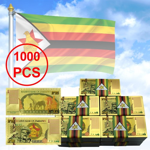 Zimbabwe One Bicentillion Dollars Gold Foil Banknotes 1000pcs Home Decor Crafts - 第 1/6 張圖片