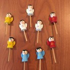 Vintage Cake Toppers Cupcake Angels Christmas Decoration Set of 9 Baking