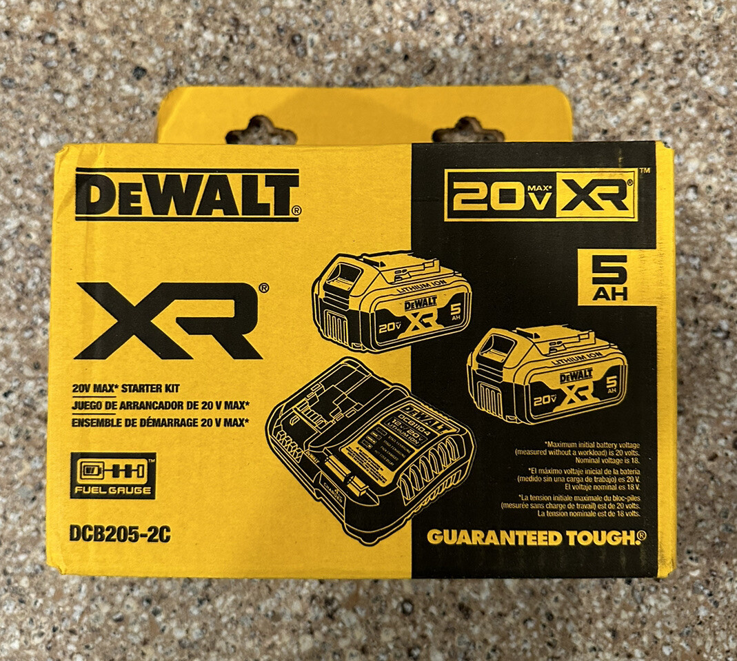 DeWalt DCB2052C 20V MAX Starter Kit 5AH 2 Pack + Charger BRAND NEW