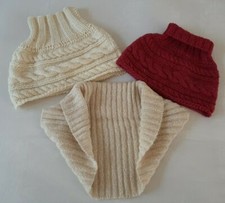 Lotto scaldacollo + coprispalle lana beige fatto a mano + 1 omaggio bimba bambin