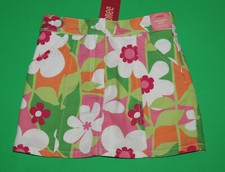 4 NWT Gymboree SPRING FUN Vintage Orange Pink Flower Skirt SKORT Girls