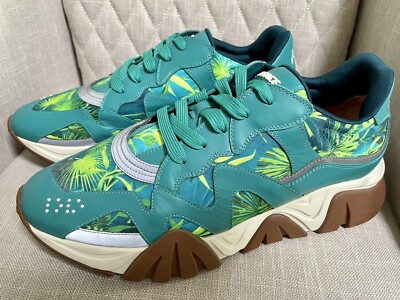$995 Versace Tropical Jungle Print Squalo Chunky Soles Sneakers