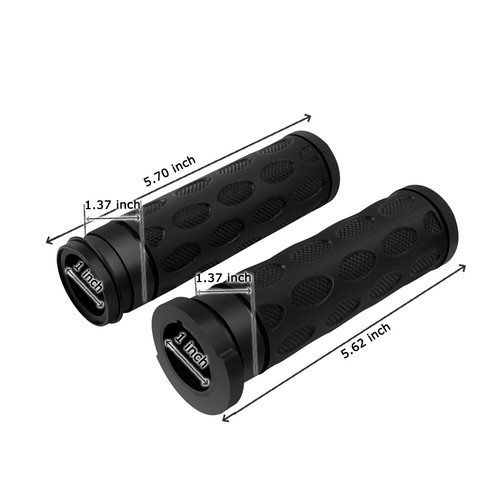 Hand Grips 1" Black Rubber Electronic Throttle For Harley CVO Road Glide 2022-23 - Picture 3 of 9