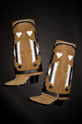 Western Damen spitze Zehenpartie Ritterstiefel Biker okcientes Leder Schuhe Blockabsatz - Bild 16 von 31
