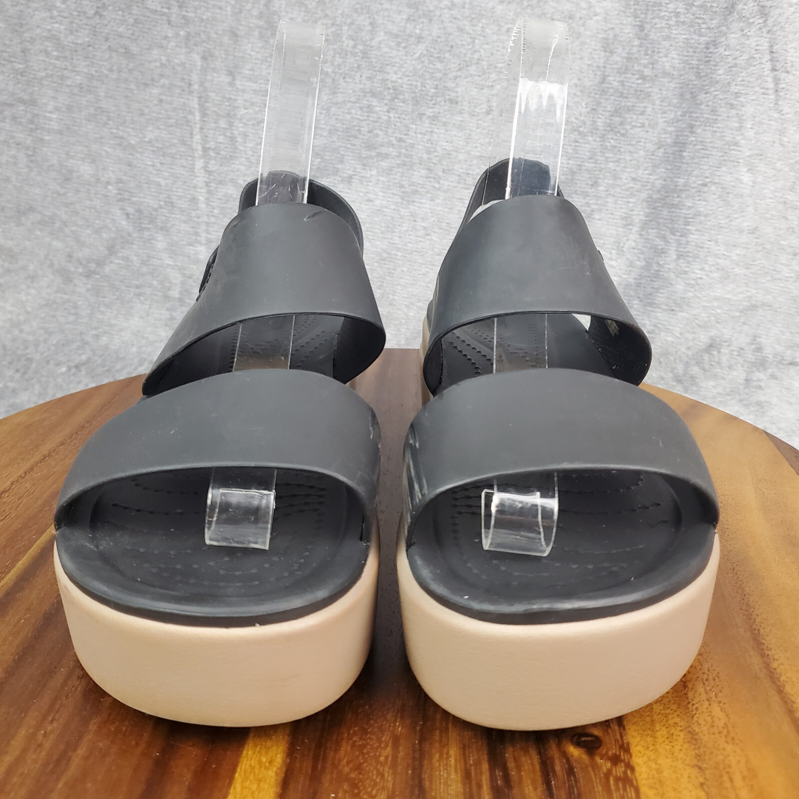 Crocs LiteRide Brooklyn Sandals Womens 8 Black Straps… Gem